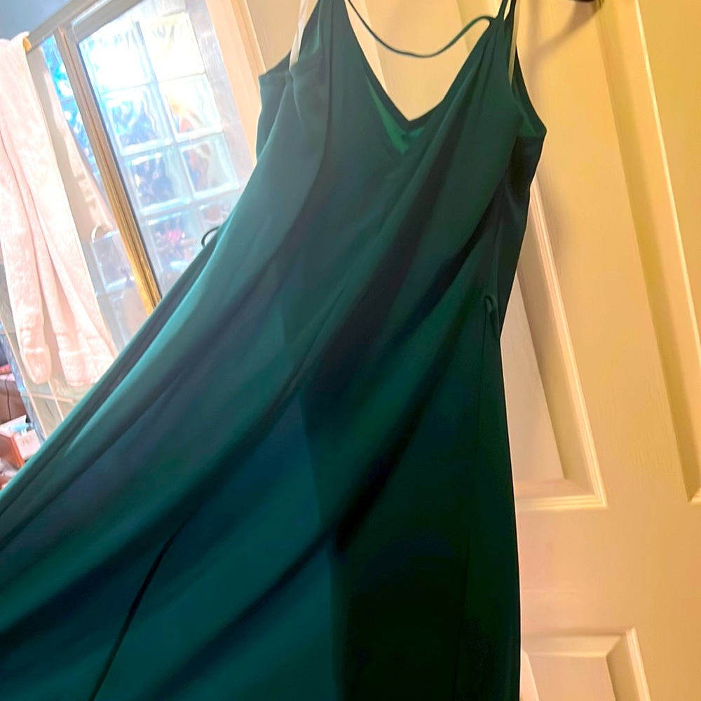 M/L Green Shear Dress straps
